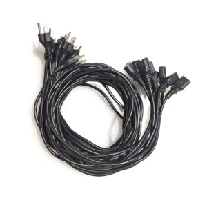 Yung Li I-sheng (Qty 10) AC Computer Power Cable 3-PinProng 6 Ft NEMA 5-15P to IEC C13 (1) (Quantity 10) AC Computer Power Cord 3-Pin/Prong 6 Ft NEMA 5-15P to IEC C13