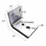L-Bracket 3.5" x 2.5" x 2.5" - 3/8" Thickness Heavy-Duty (Lot of 4)