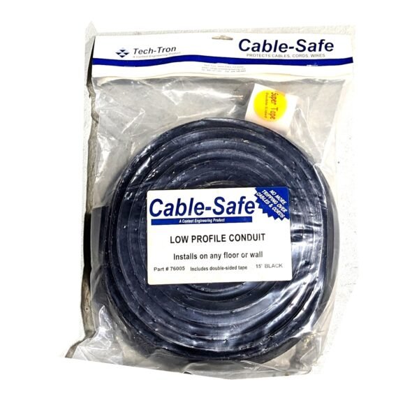 Tech-Tron Cable-Safe Low Profile Floor or Wall Conduit 15Ft Black (76005)