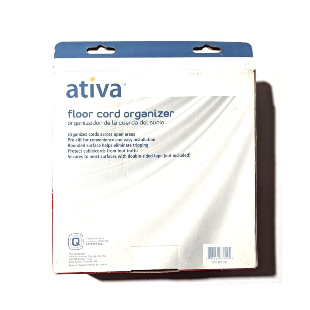 Ativa Floor Cord Organizer 6Ft Grey 284-410 NEW | Adhesive Networks