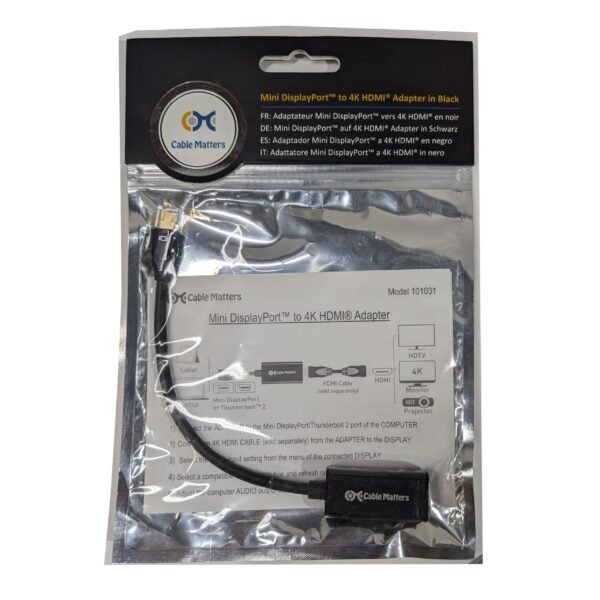 Cable Matters Mini Displayport to 4K HDMI Adapter in Black 101031-BLACK