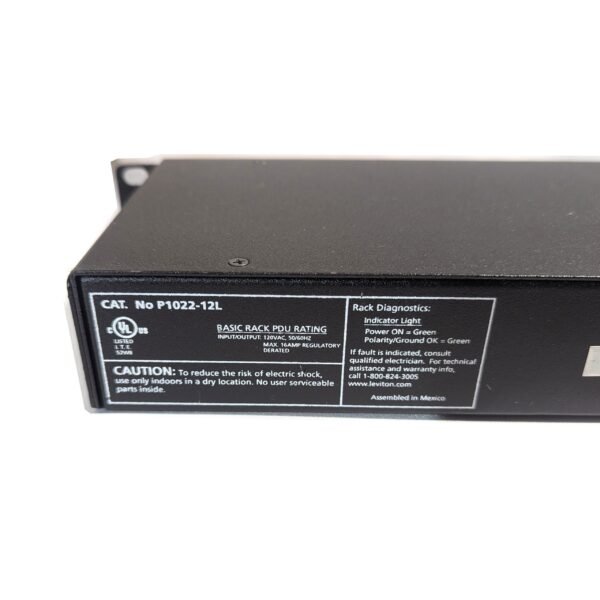 Leviton P1022-12L Basic Rack PDU 120VAC 20A 10-Outlet L5-20P
