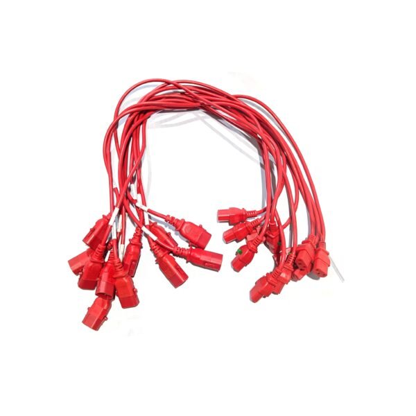 SSEMCO 3 Ft (Quantity 11) IEC320-C13 to C14 Locking AC Power Cords 10A 250V Red 68-S1338