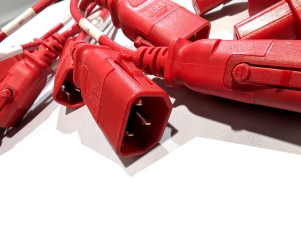 SSEMCO 3 Ft (Quantity 11) IEC320-C13 to C14 Locking AC Power Cords 10A 250V Red 68-S1338 (3) SSEMCO 3 Ft (Quantity 11) IEC320-C13 to C14 Locking AC Power Cords 10A 250V Red 68-S1338