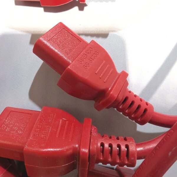 SSEMCO 3 Ft (Quantity 11) IEC320-C13 to C14 Locking AC Power Cords 10A 250V Red 68-S1338 - Image 4