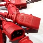 SSEMCO 3 Ft (Quantity 11) IEC320-C13 to C14 Locking AC Power Cords 10A 250V Red 68-S1338