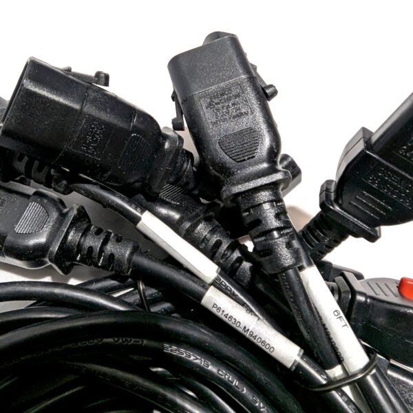SSEMCO 6 Ft (Quantity 6) IEC320-C13 to C14 Locking AC Power Cords 10A 250V Black P614630-M940600 (3) SSEMCO 6 Ft (Quantity 6) IEC320-C13 to C14 Locking AC Power Cords 10A 250V Black P614630-M940600
