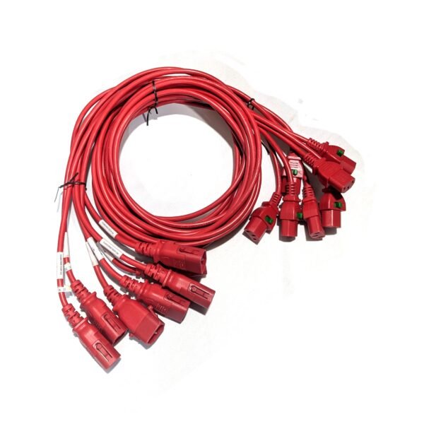 SSEMCO 6 Ft (Quantity 7) IEC320-C13 to C14 Locking AC Power Cords 10A 250V Red 68-S1338