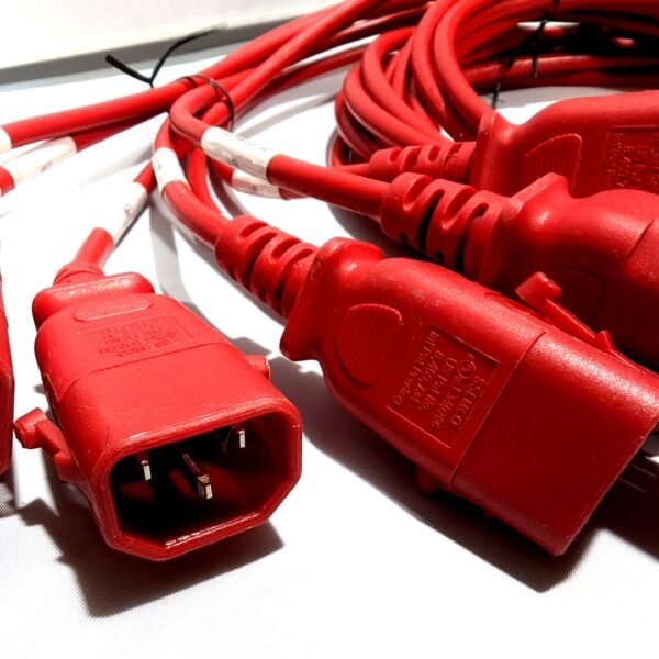 SSEMCO 6 Ft (Quantity 7) IEC320-C13 to C14 Locking AC Power Cords 10A 250V Red 68-S1338 - Image 3