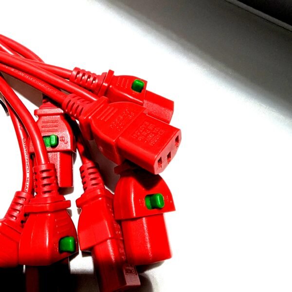 SSEMCO 6 Ft (Quantity 7) IEC320-C13 to C14 Locking AC Power Cords 10A 250V Red 68-S1338 - Image 4