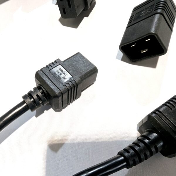 Volex AC Power Cables (Qty 4) IEC C19 to C20 2 Feet Black 16A 250V E159216