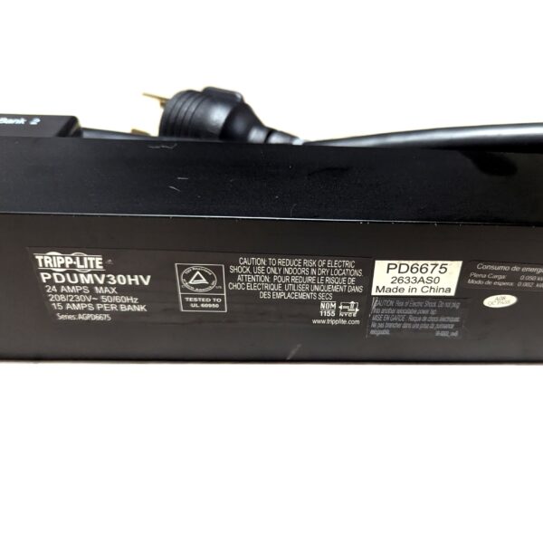 Tripp Lite PDUMNV30HV Monitored PDU 0U 30A 240V (24x) C13-C19-Outlets L6-30P (2) Tripp Lite PDUMNV30HV Monitored PDU 0U 30A 240V (24x) C13-C19-Outlets L6-30P