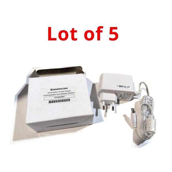 Sagemcom 12V 1.5A AC/DC Power Adapter UK 2-Prong 253362991 (Lot of 5)
