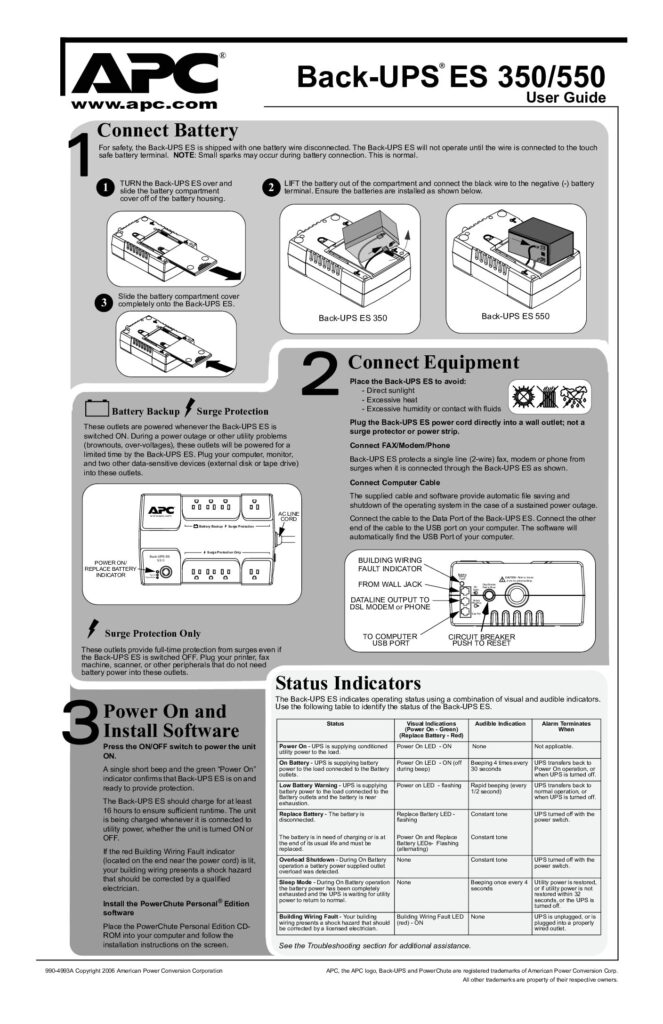 thumbnail of APC Back-UPS ES 350 550 User Guide