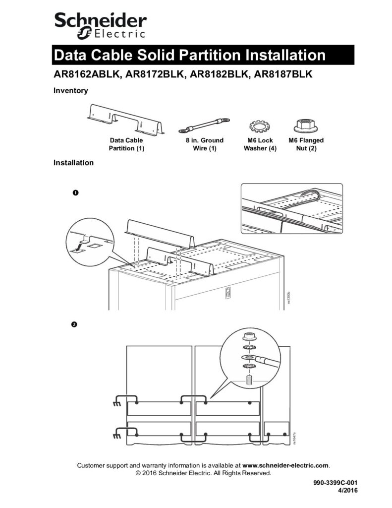 thumbnail of APC Data Cable Solid Partition Installation