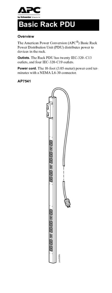 thumbnail of APC PDU AP7541 Basic Rack PDU