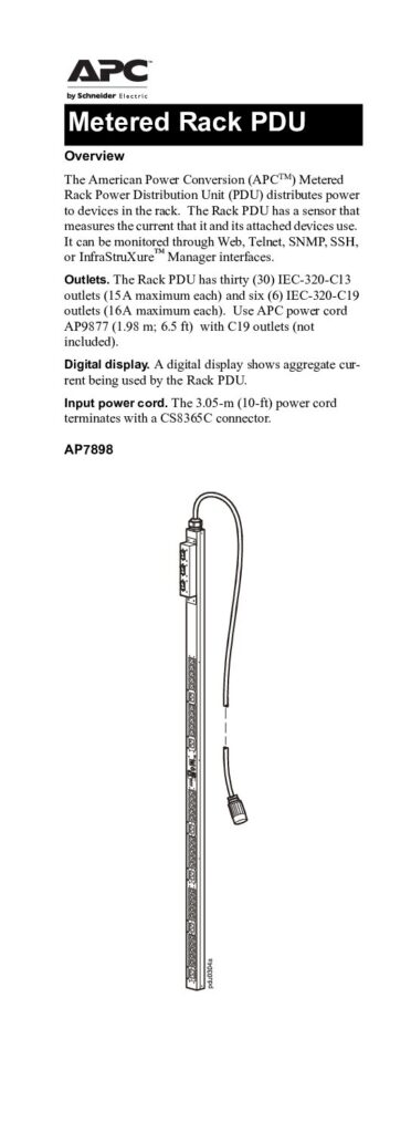 thumbnail of APC PDU AP7898 Metered Rack PDU