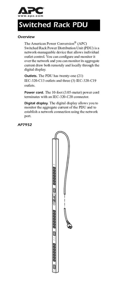 thumbnail of APC PDU AP7952