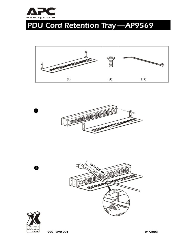 thumbnail of APC PDU AP9569 Cord Retention Tray
