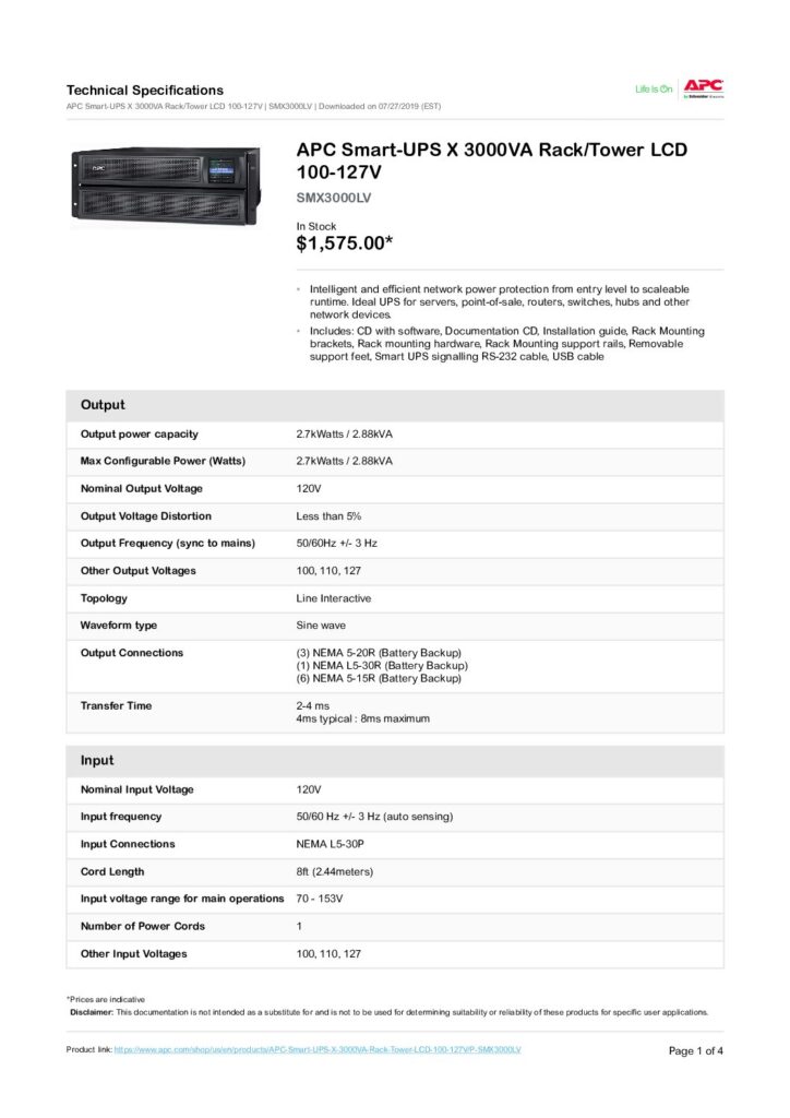 thumbnail of APC SMX3000LV