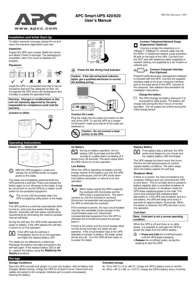 thumbnail of APC Smart-UPS 420-620