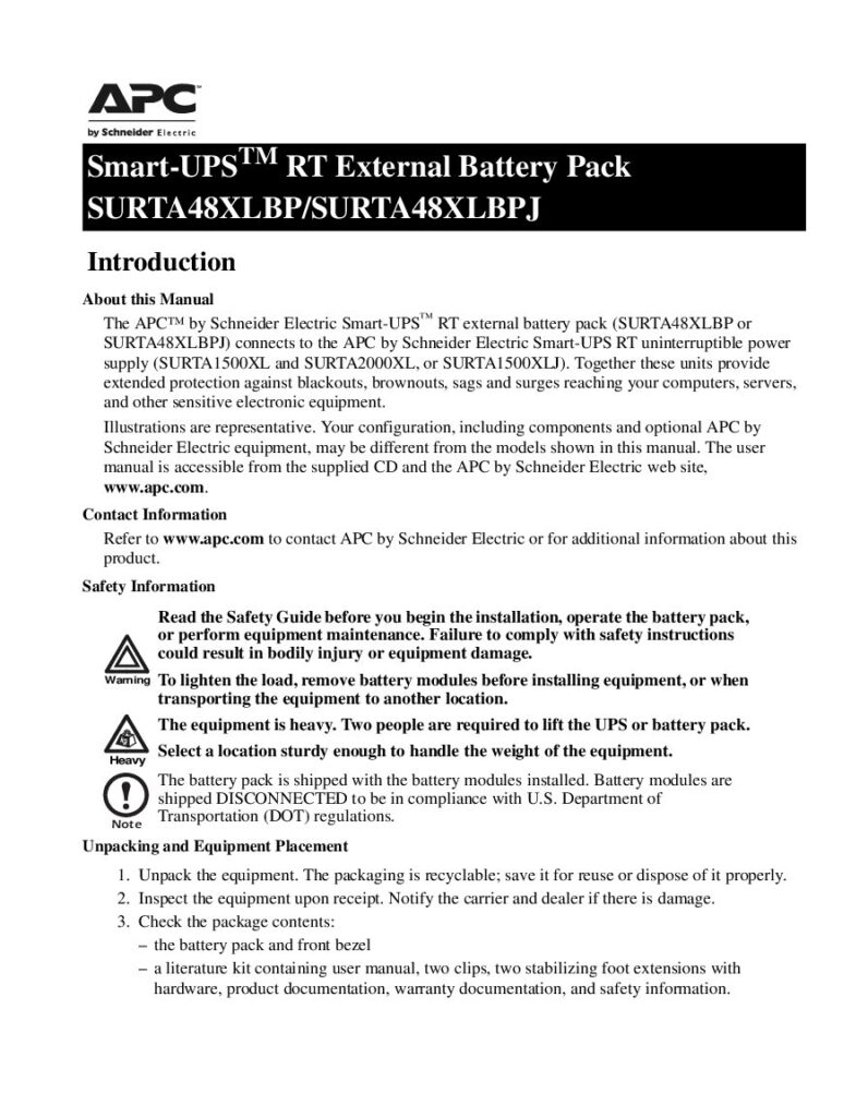 thumbnail of APC Smart-UPS RT 48V Battery Pack SURTA48XLBP