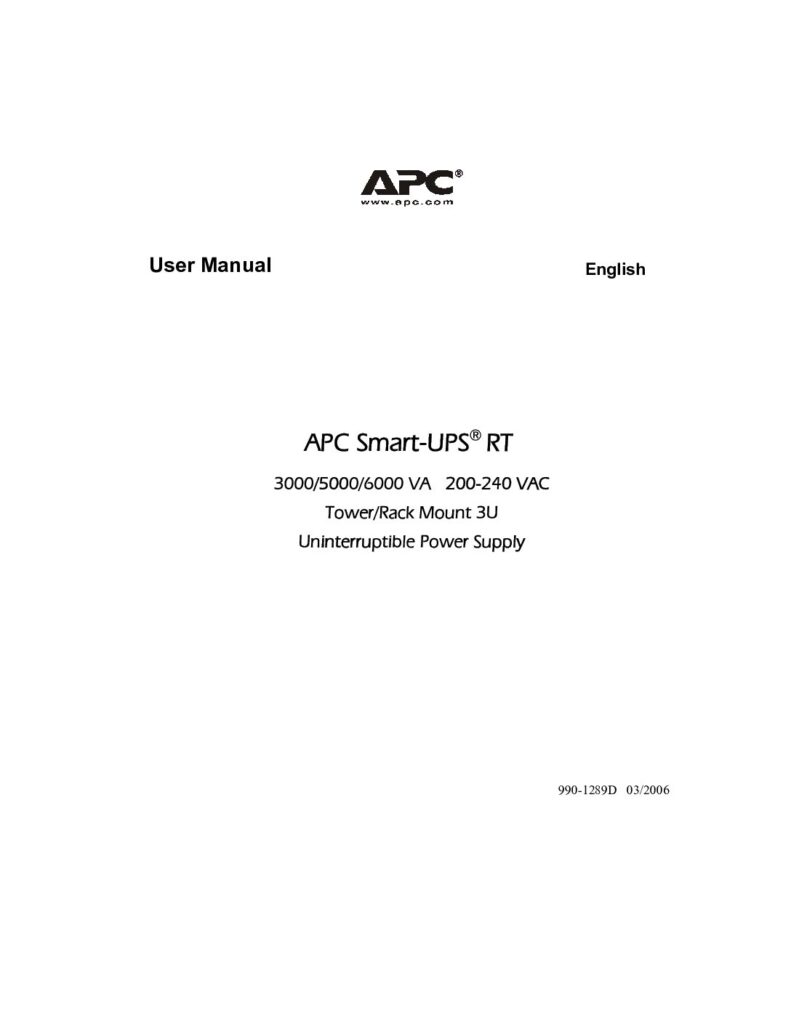 thumbnail of APC Smart-UPS RT 5000 Users Guide