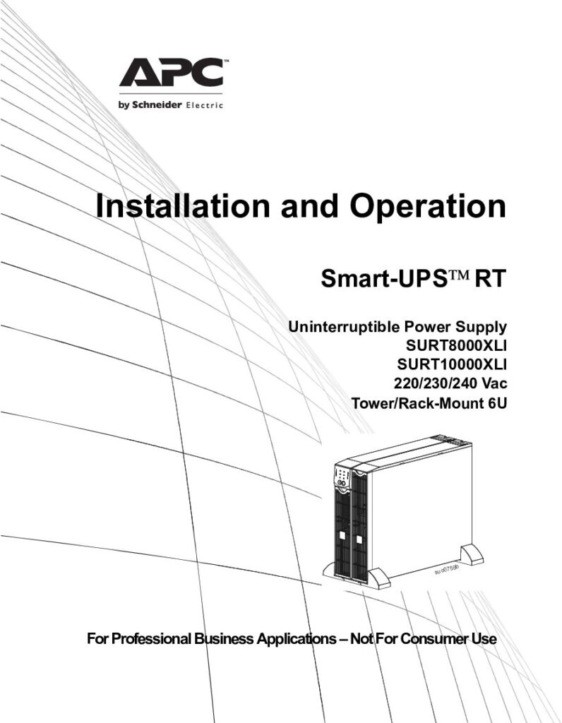 thumbnail of APC Smart-UPS SURT10000RMXLT User Manual