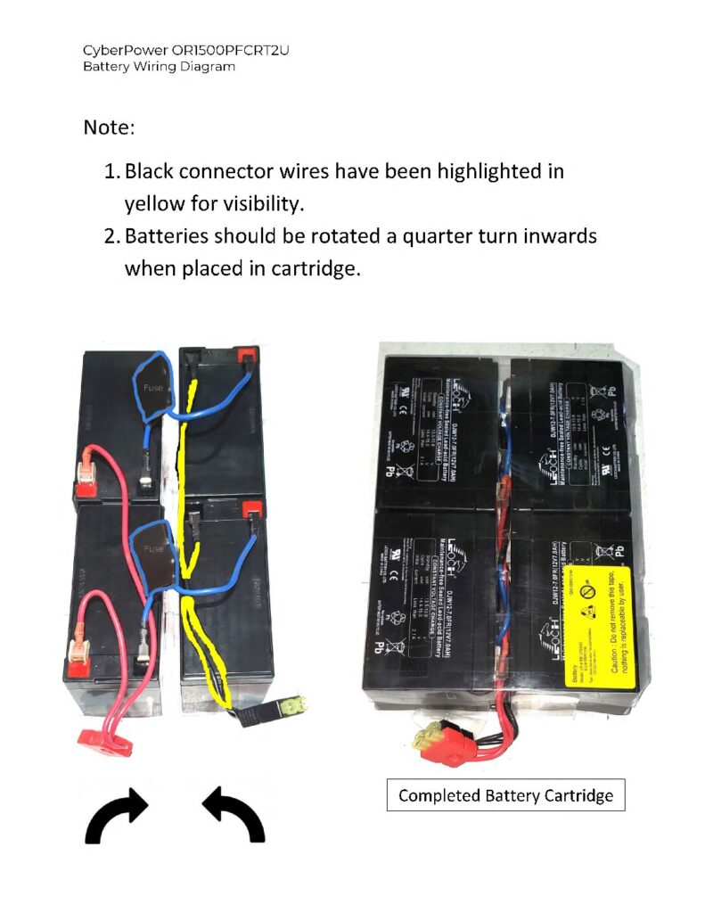 thumbnail of CyberPower OR1500PFCRT2U Battery Wiring Diagram