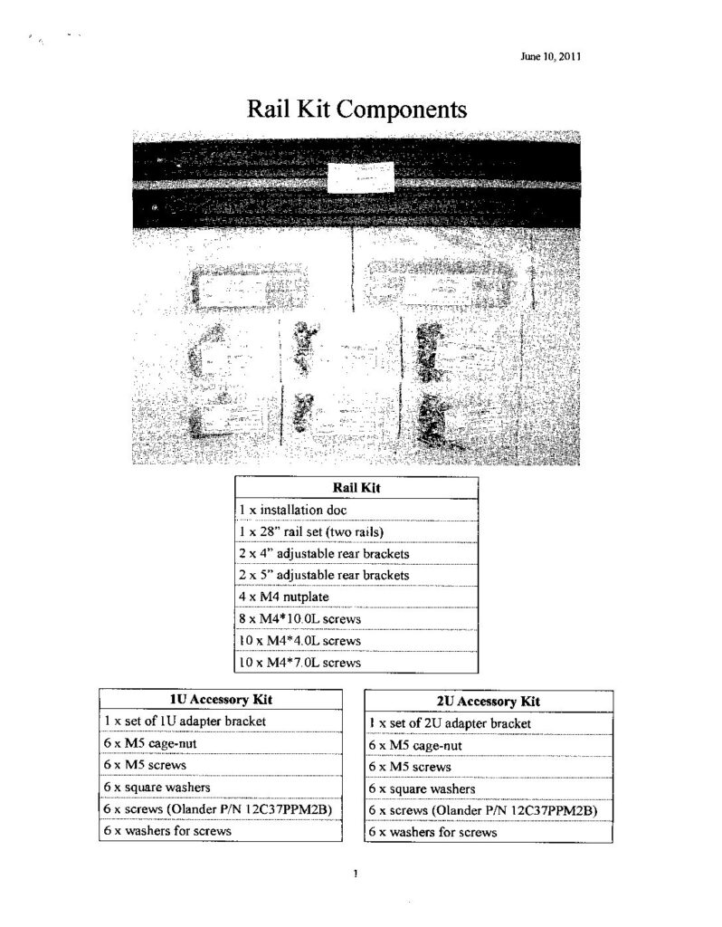 thumbnail of AIC 28 Inch Sliding Rail Kit FRR-FR28-TW-R TW1-S28-A4R Manual