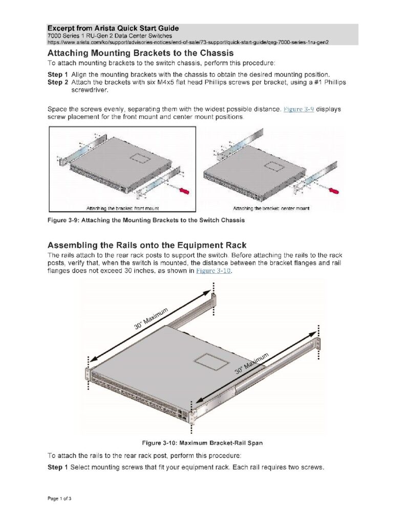 thumbnail of Arista Attaching Mounting Brackets to the Chassis