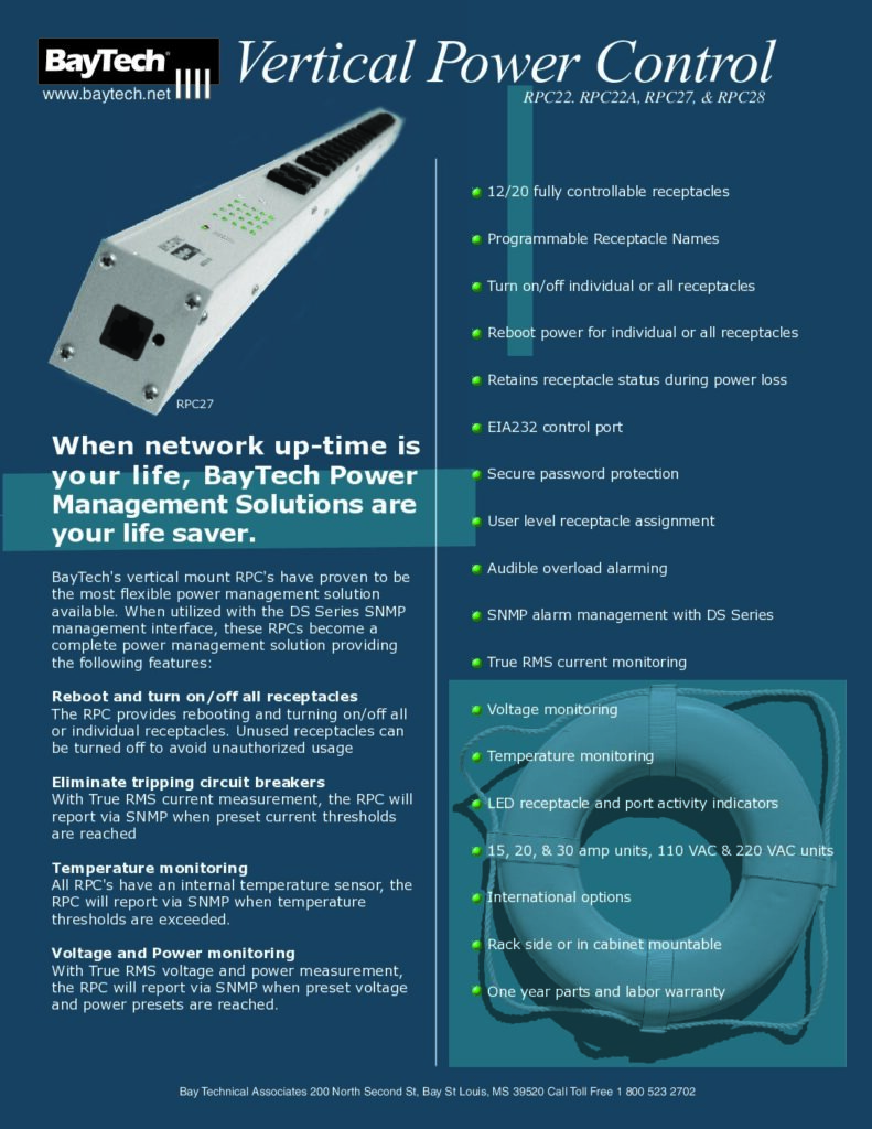 thumbnail of BayTech RPC Vertical Power Control