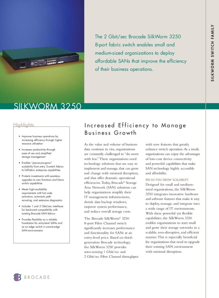 thumbnail of Brocade Silkworm 3250
