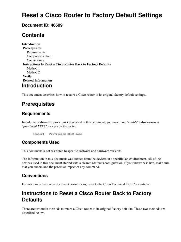 thumbnail of Cisco – Reset Router to Factory Default Settings