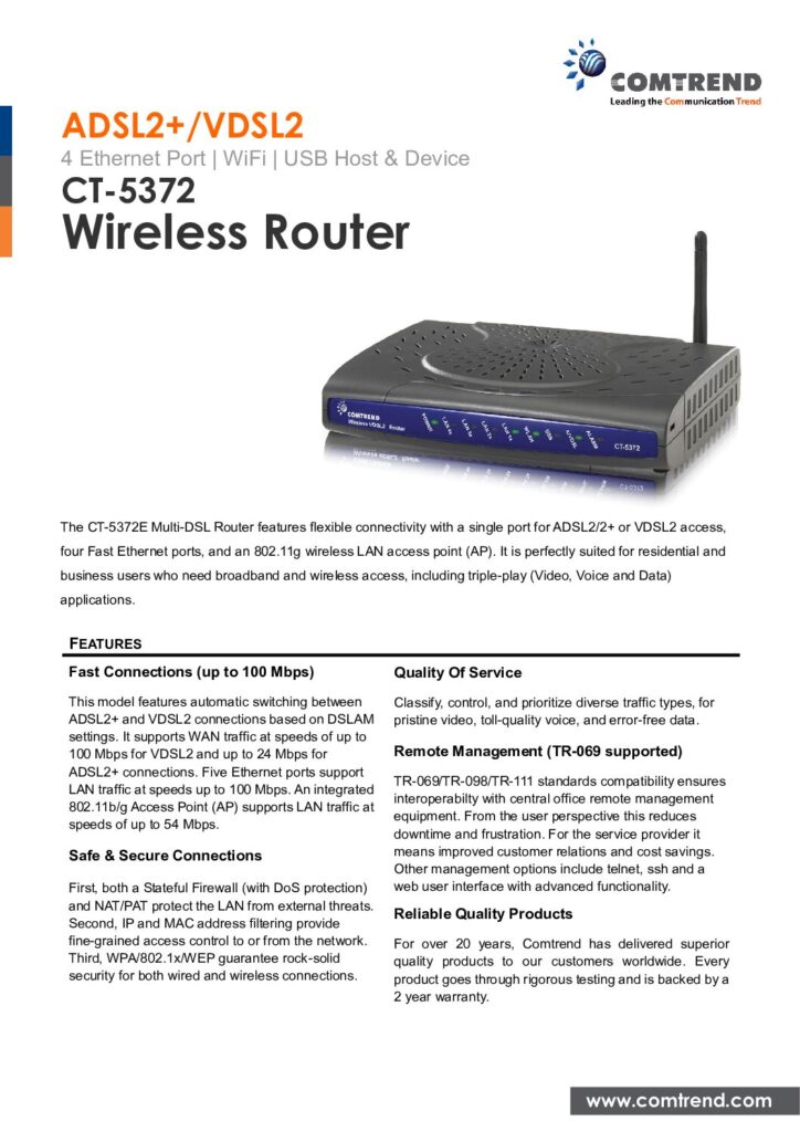 thumbnail of Comtrend CT-5372E