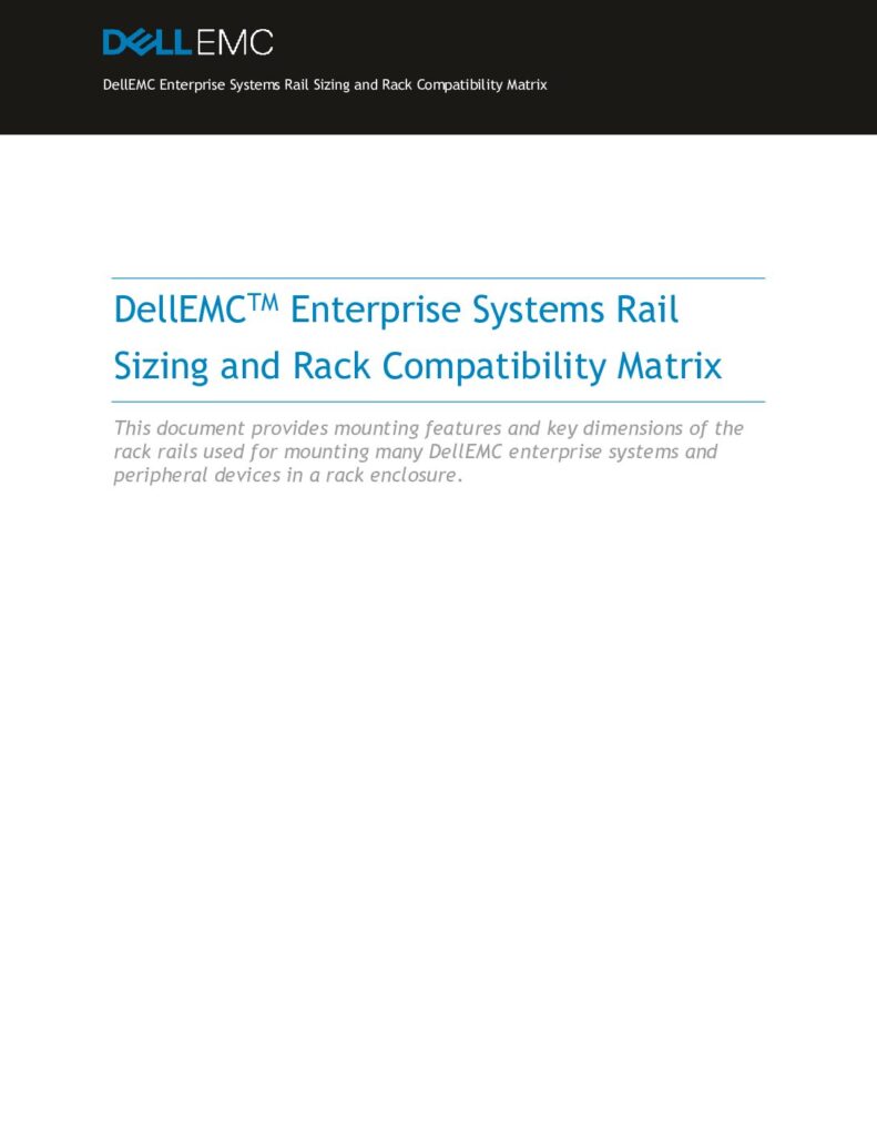 thumbnail of Dell Rack Mount Rails Compatibility Matrix