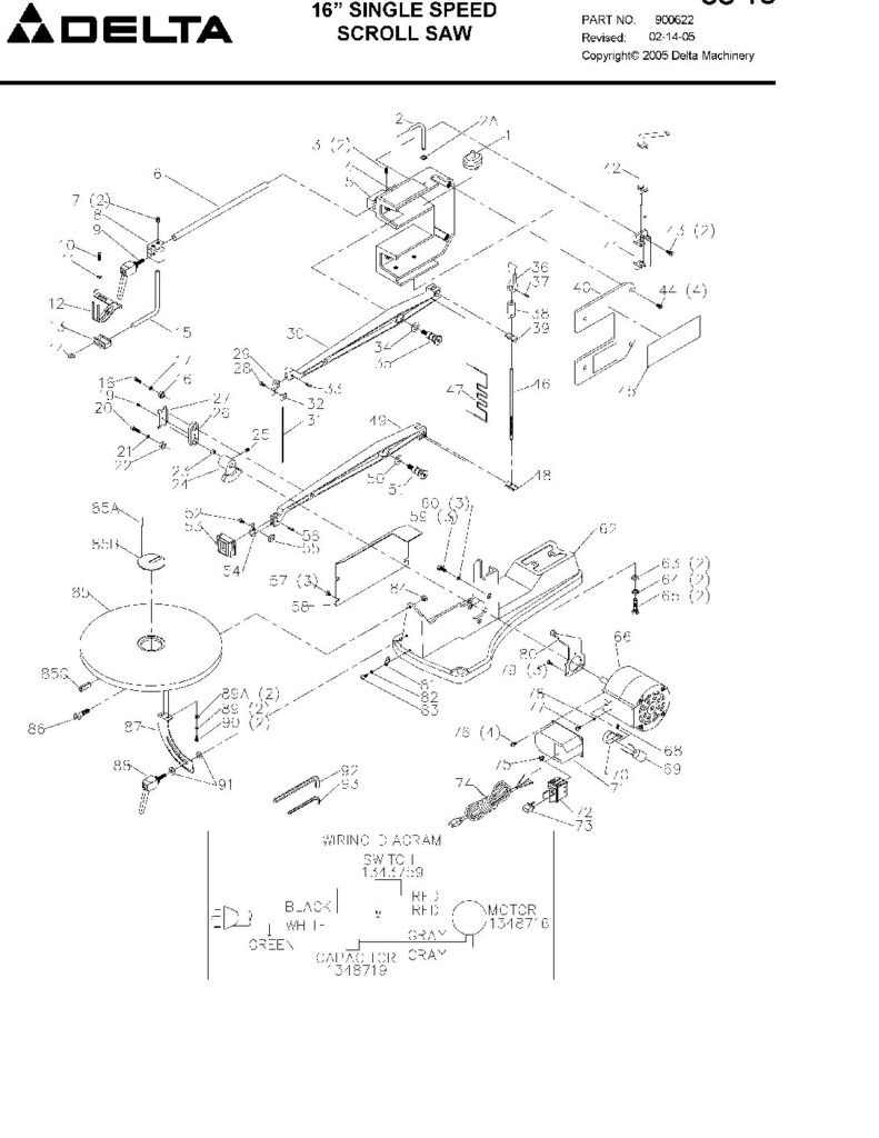 thumbnail of Delta 16 Inch Scroll Saw 40-530  Parts _ Diagram