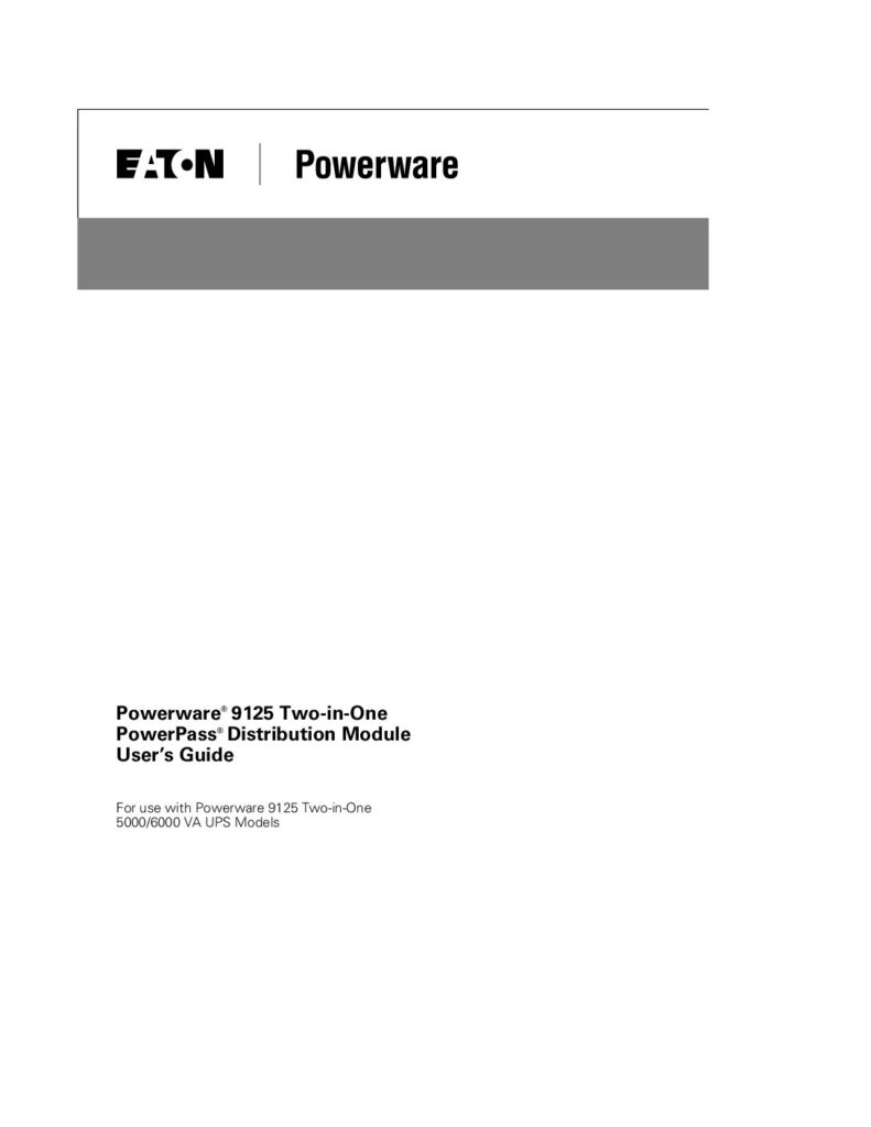 thumbnail of Eaton PowerWare 9125 PPDM 6000