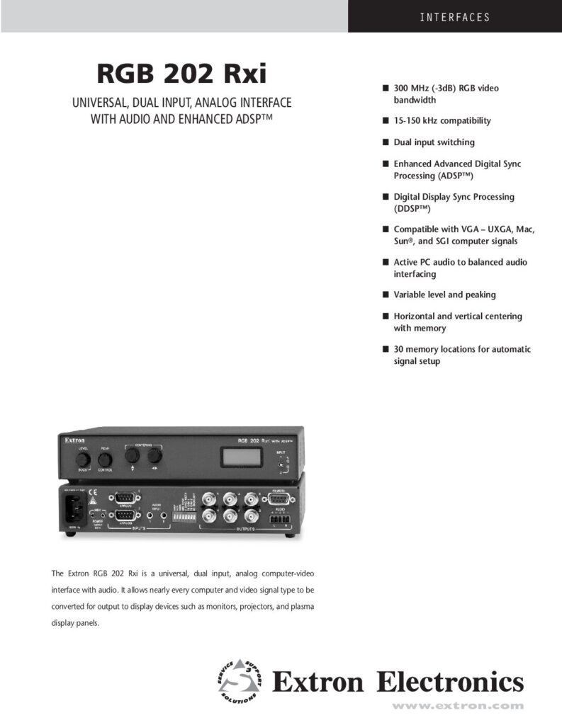 thumbnail of Extron RGB202Rxi