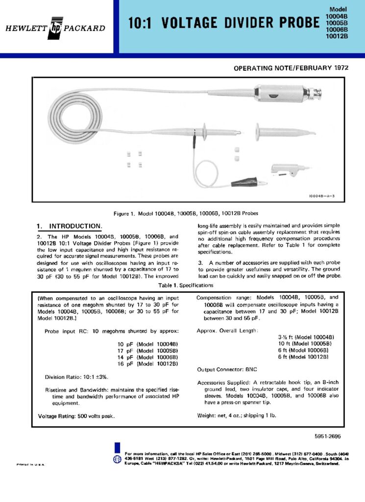 thumbnail of HP Probe 10004B