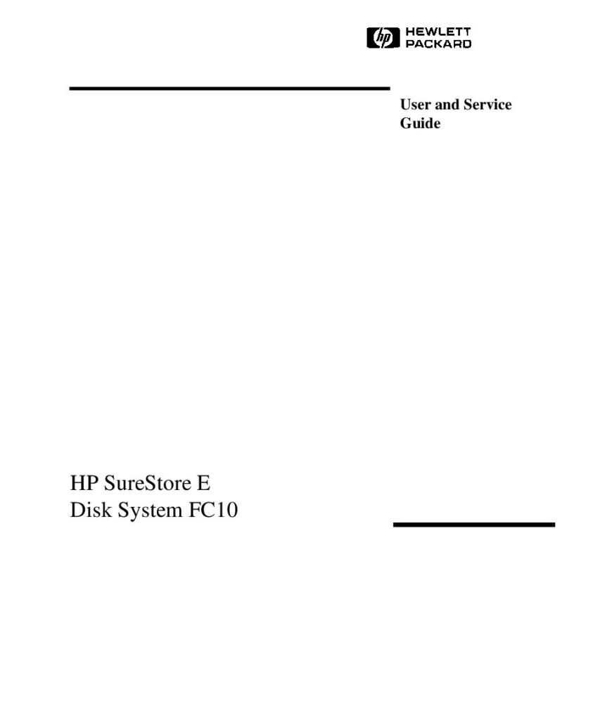 thumbnail of HP SureStore E Disk System FC10 – Rack Install