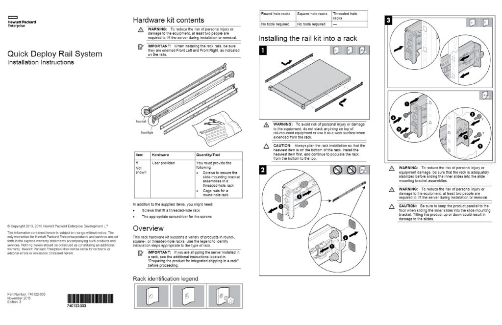 thumbnail of HPE Quick Deploy Rail System Installation Instructions
