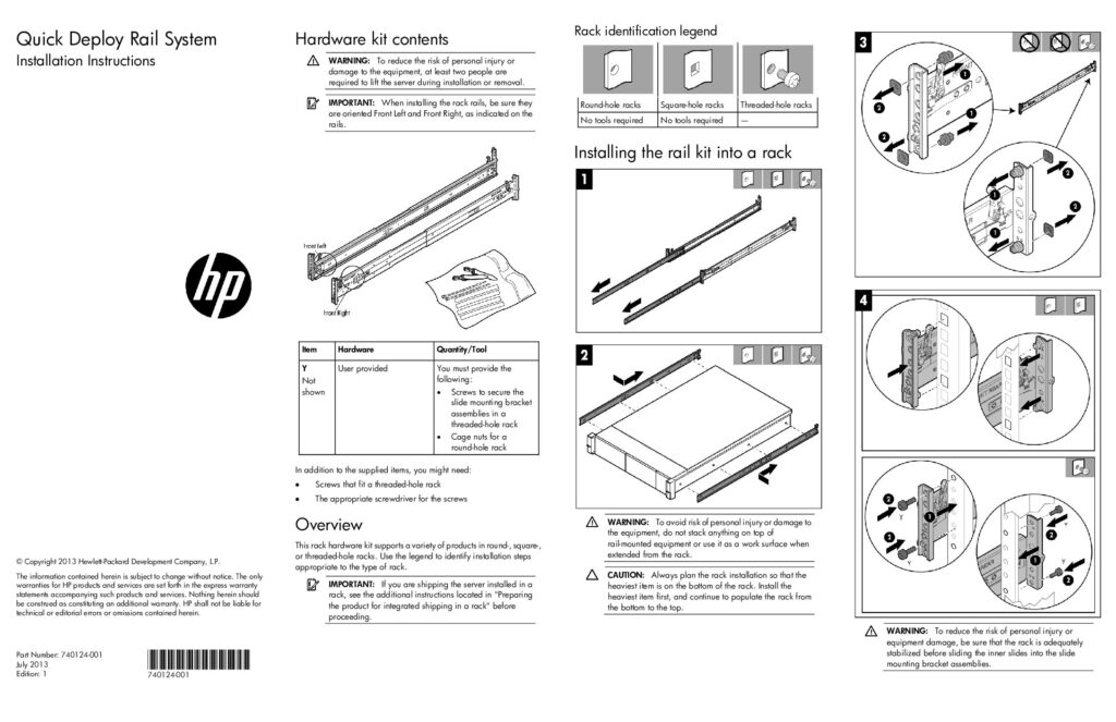 thumbnail of HPE Quick Deploy Rail System Installation Instructions_c03834186_