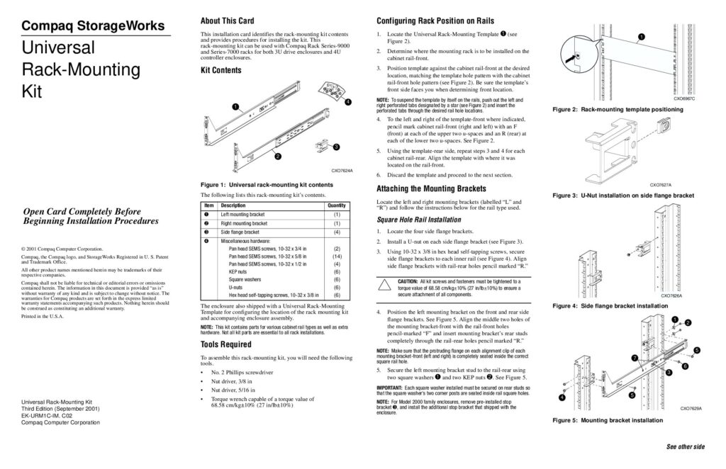 thumbnail of HPE Storageworks Universal Rack-Mounting Kit