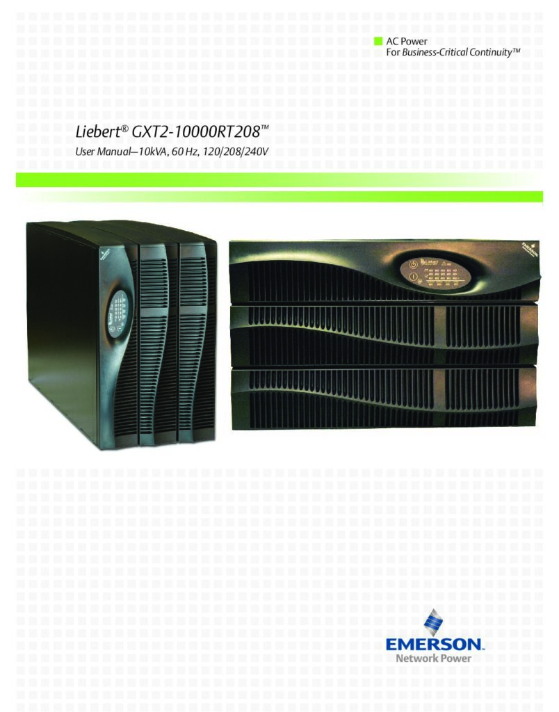 thumbnail of Liebert GXT210000RT208 User Manual