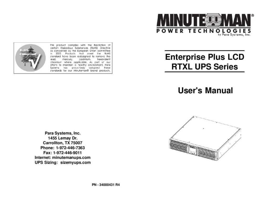 thumbnail of Minuteman EnterprisePlus LCD RTXL UPS