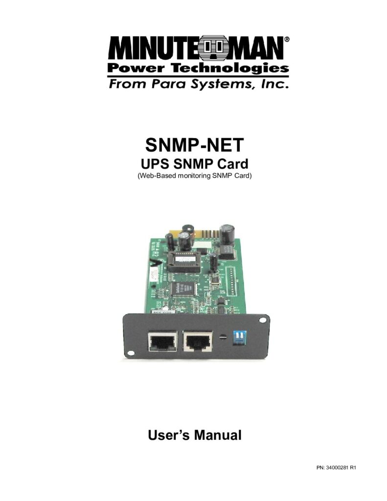thumbnail of Minuteman SNMP-NET Users Manual R1