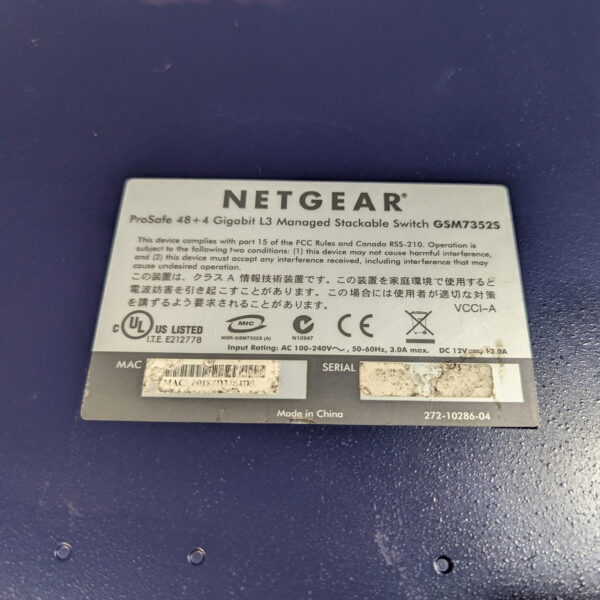 NETGEAR ProSafe 48+4 Gigabit L3 Managed Stackable Switch w/ AX741 - Image 3