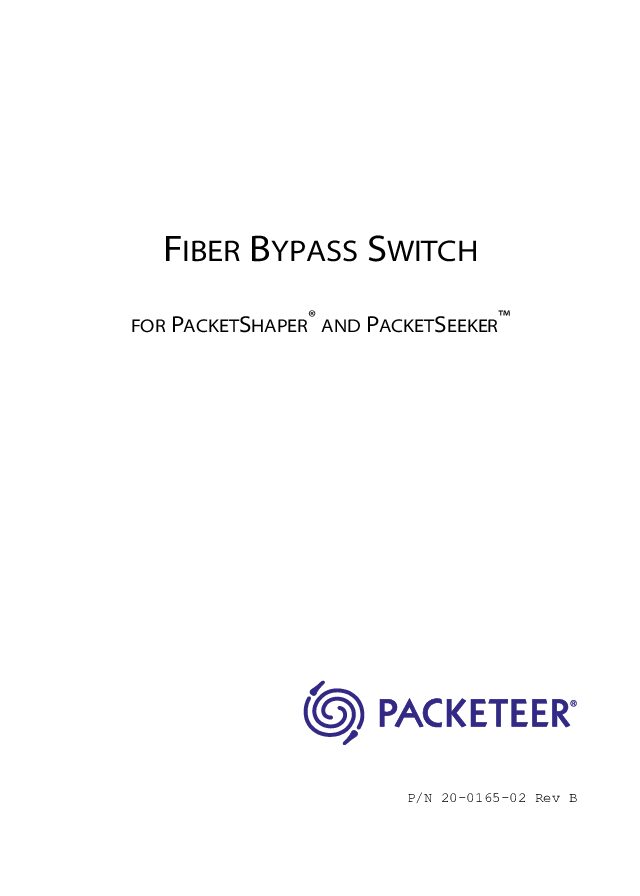 thumbnail of Packeteer Fiber Bypass Switch