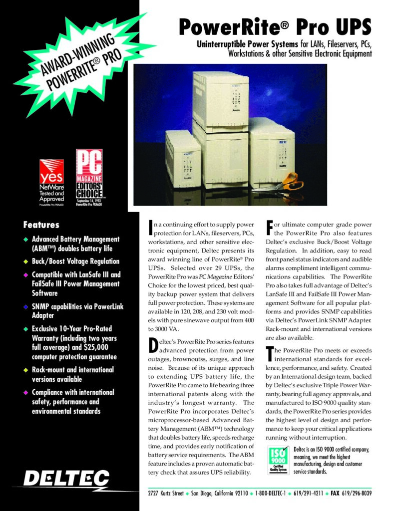 thumbnail of Power Rite PRA2200 UPS